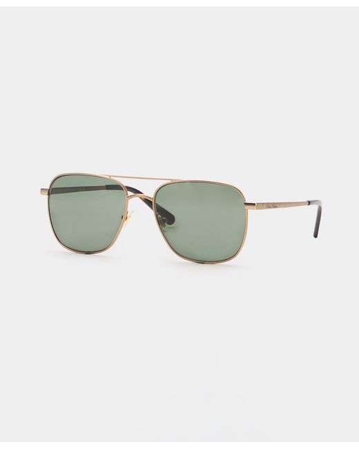 Brooks Brothers Green Matte Pilot Sunglasses for men