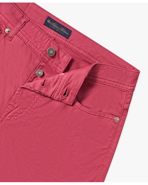 Red Stretch Cotton Five-pocket Pants Brooks Brothers de hombre