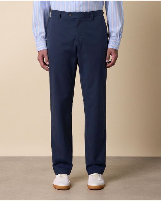 Brooks Brothers Blue Stretch Cotton Twill Chino for men