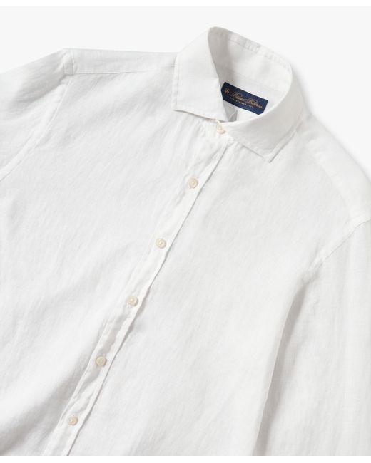 White Linen Casual Shirt Brooks Brothers de hombre