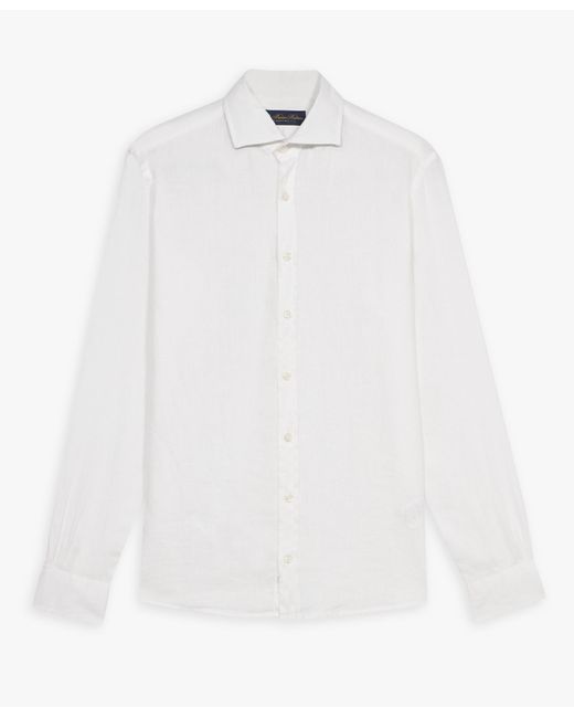 White Linen Casual Shirt di Brooks Brothers da Uomo
