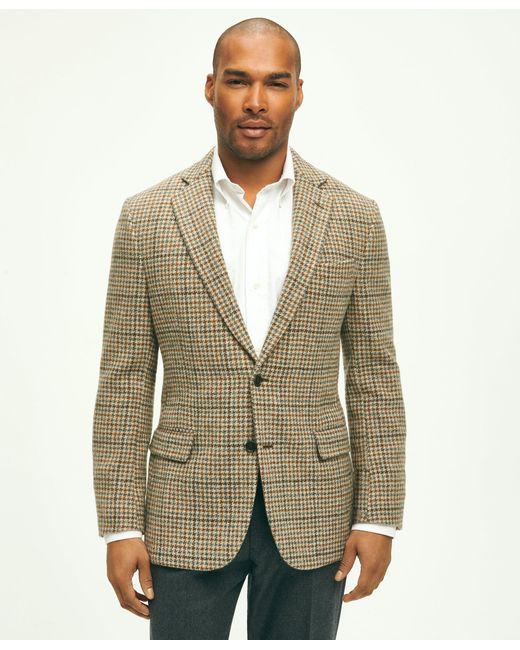 Brooks Brothers Natural Classic Fit Wool Tweed Checked 1818 Sport Coat for men