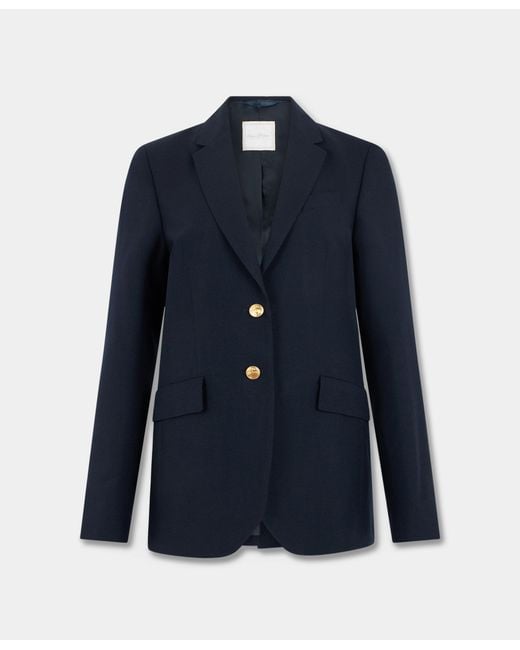 Brooks Brothers Blue Hopsack Virgin Wool Blazer With Buttons