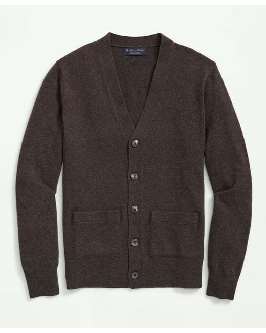 Brooks Brothers 3 ply Cashmere Cardigan Sweater in Black for Men