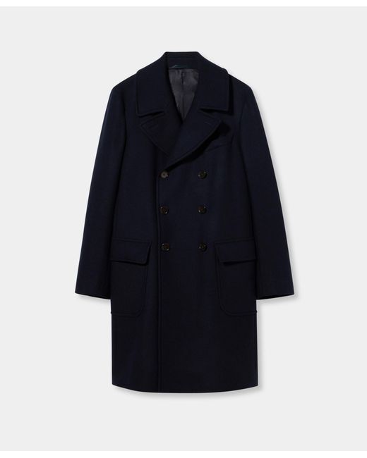 Brooks Brothers Blue Tailored Double-Breasted Wool Coat for men