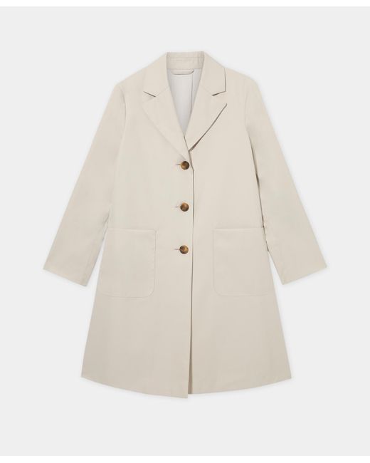 Brooks Brothers Natural Single-Breasted Taffeta Coat