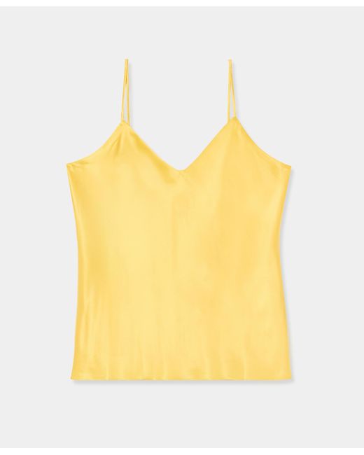 Top De Seda Charmeuse Con Cuello En V Brooks Brothers de color Yellow
