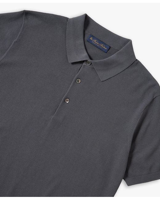 Brooks Brothers Dark Grey Cotton Polo Shirt in Black für Herren