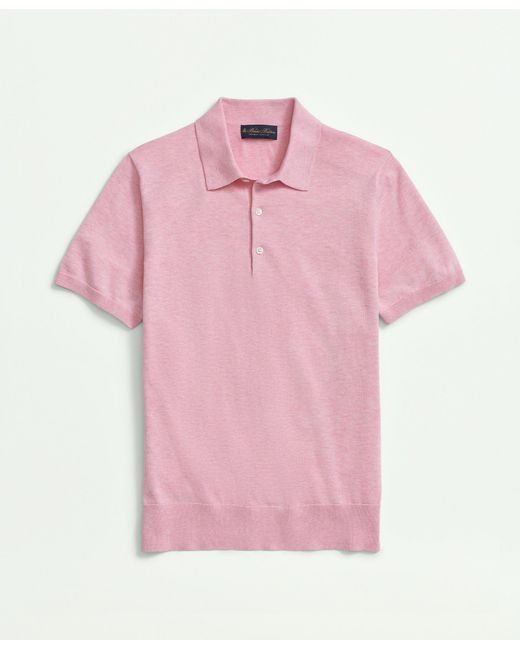 Brooks Brothers Pink Supima Cotton Short-sleeve Polo Sweater for men