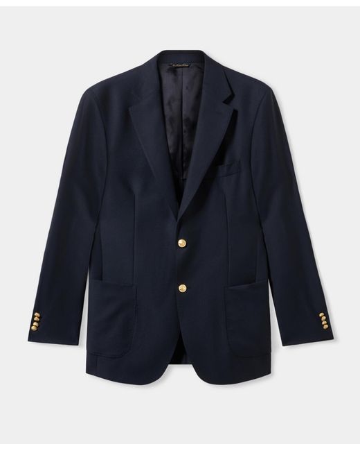 Brooks Brothers Blue Virgin Wool Hopsack Blazer for men