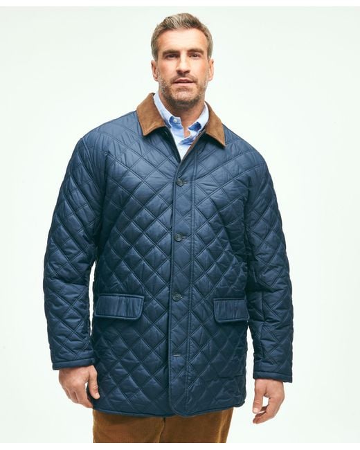 Brooks Brothers Blue Big & Tall Paddock Diamond Quilted Coat for men