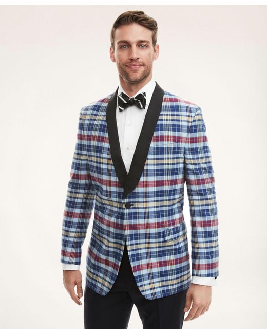 Brooks Brothers Regent Regularfit Shawl Collar Madras Tuxedo Jacket in