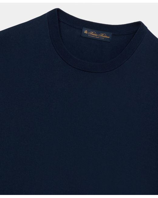 Brooks Brothers Blue Makò Cotton Crewneck Sweater for men