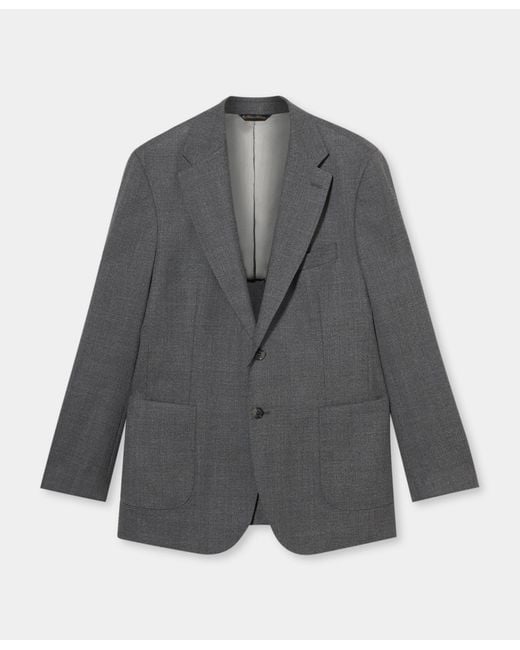 Brooks Brothers Gray Hopsack Virgin Wool Blazer for men