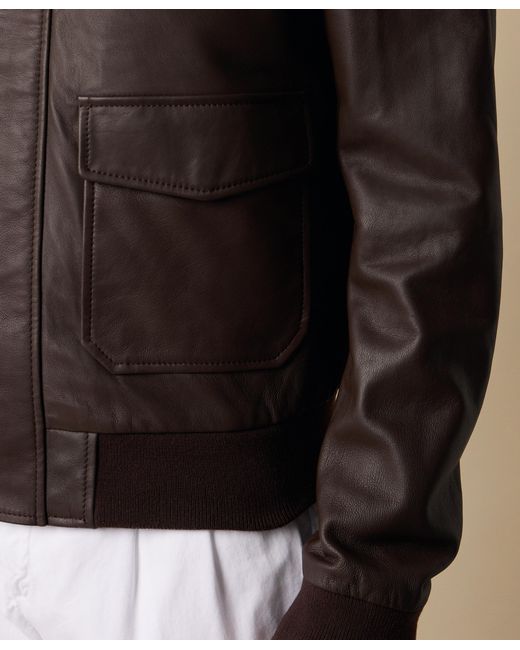 Brooks Brothers Gray Leather Jacket for men