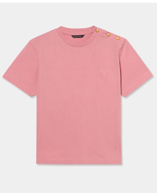 Brooks Brothers Pink Cotton T-Shirt With Embroidered Logo