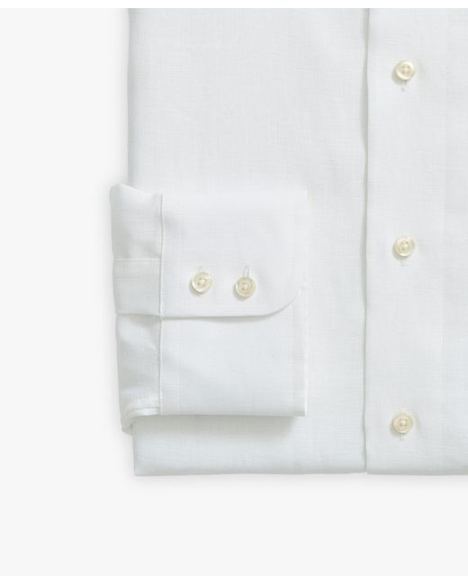 Camicia Bianca Slim Fit X Thomas Mason In Lino Con Collo Semi Francese di Brooks Brothers in White da Uomo