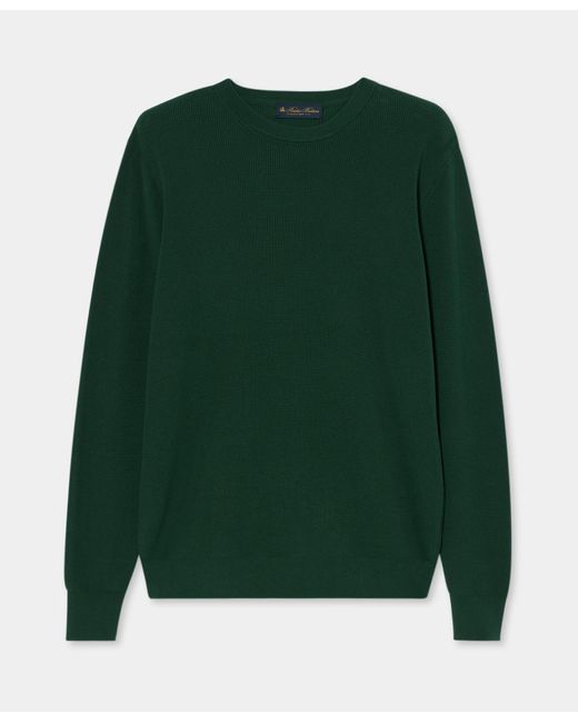 Suéter De Algodón Con Cuello Redondo Brooks Brothers de hombre de color Green