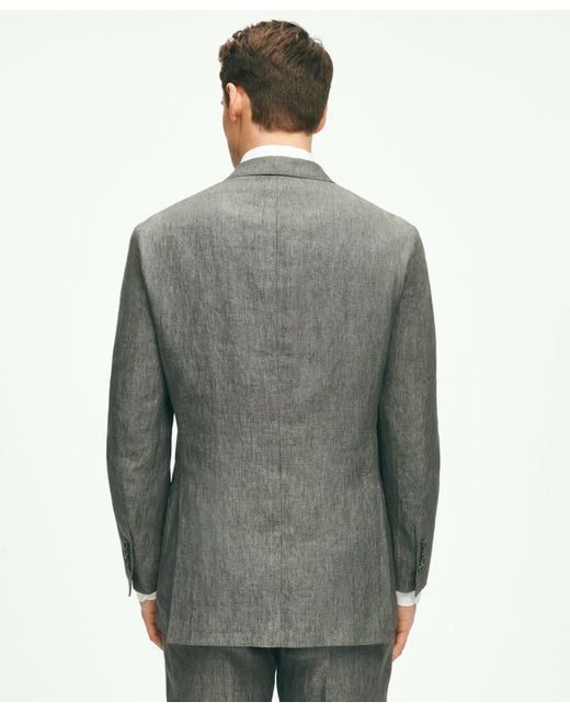 Brooks Brothers Gray Slim Fit Linen Suit Jacket for men