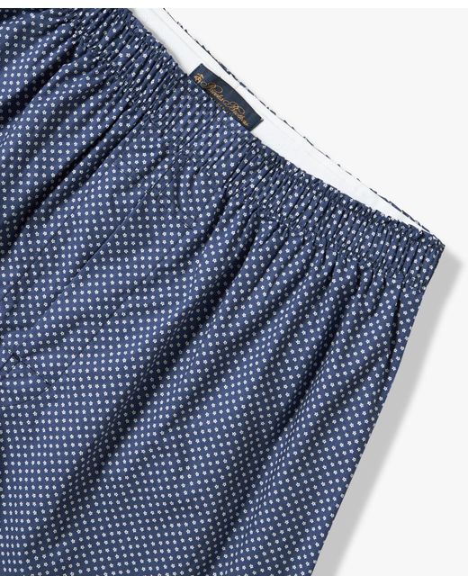 Navy Floral Print Cotton Boxers di Brooks Brothers in Blue da Uomo