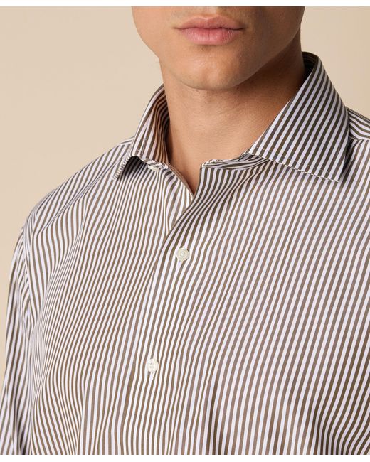 Brooks Brothers Gray Regular Fit Cotton Shirt With English Collar for men