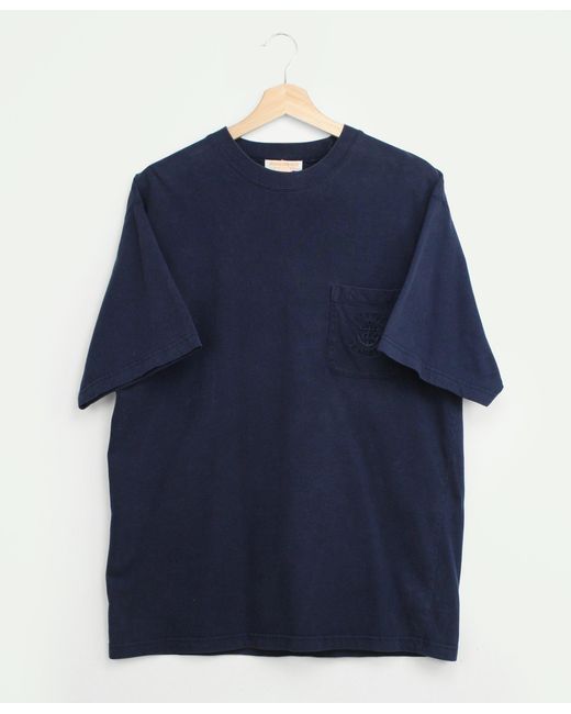 Brooks Brothers Blue Vintage Embroidered Pocket T-shirt, 1990s, S for men