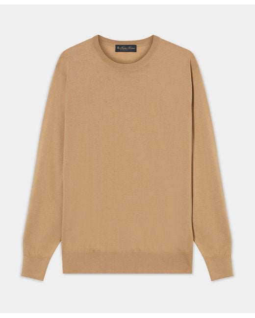 Brooks Brothers Natural Merino Wool Crewneck Sweater for men