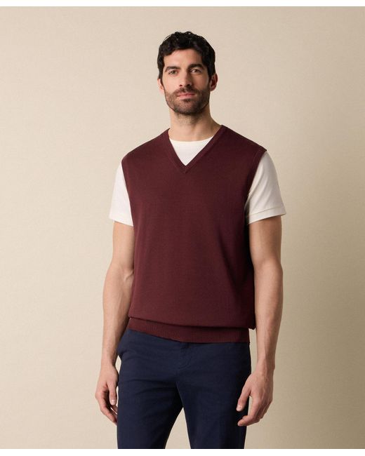 Brooks Brothers Purple Makò Cotton Knit Vest for men