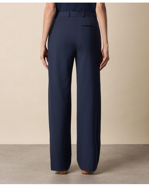 Brooks Brothers Blue Straight Wool Blend Trousers