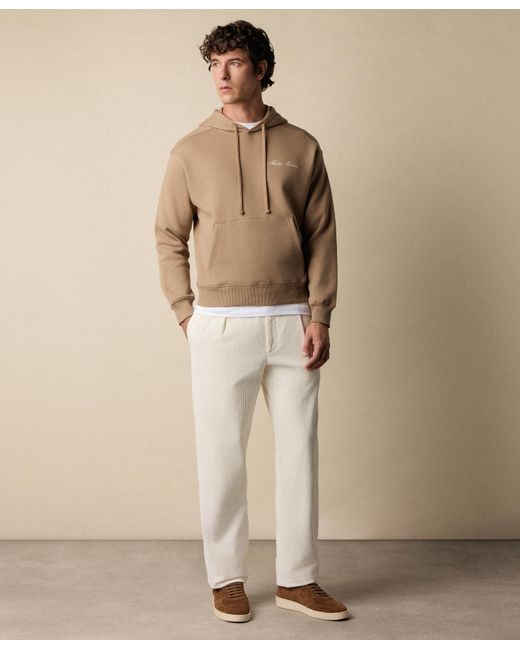 Brooks Brothers Natural Cotton Hoodie With Embroidered Logo for men