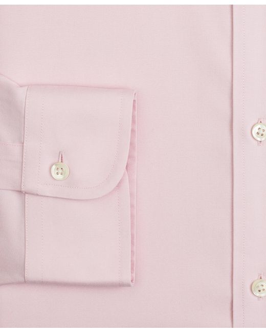 Brooks Brothers Pink Regular Fit Non-Iron Stretch Cotton Dress Shirt With Ainsley Collar for men
