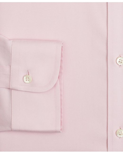 Camicia Rosa Regular Fit Non-iron In Cotone Elasticizzato Con Collo Ainsley di Brooks Brothers in Pink da Uomo
