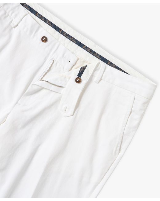 Brooks Brothers Weiße Slim-fit-chinohose Aus Doppelzwirn-baumwolle in White für Herren