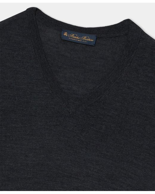 Brooks Brothers Blue Merino Wool Sweater Vest for men