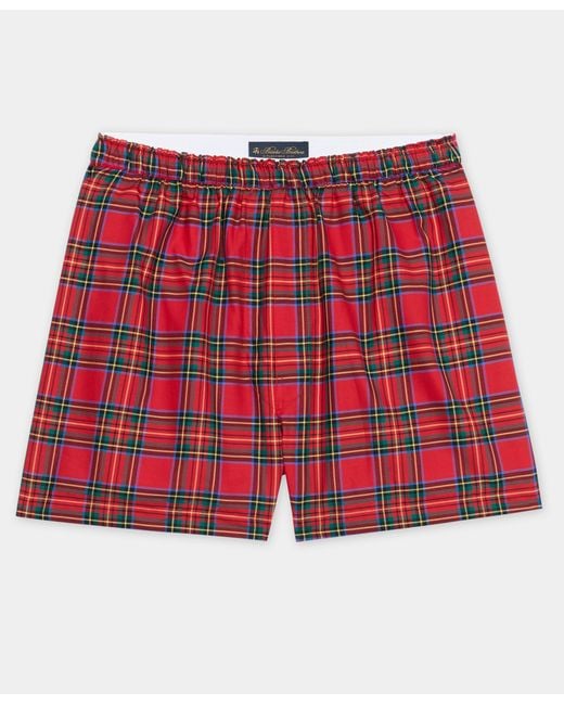 Brooks Brothers Red Tartan Cotton Boxer for men