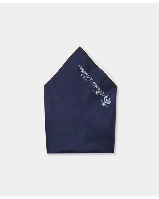 Brooks Brothers Blue Plain Silk Pochette for men