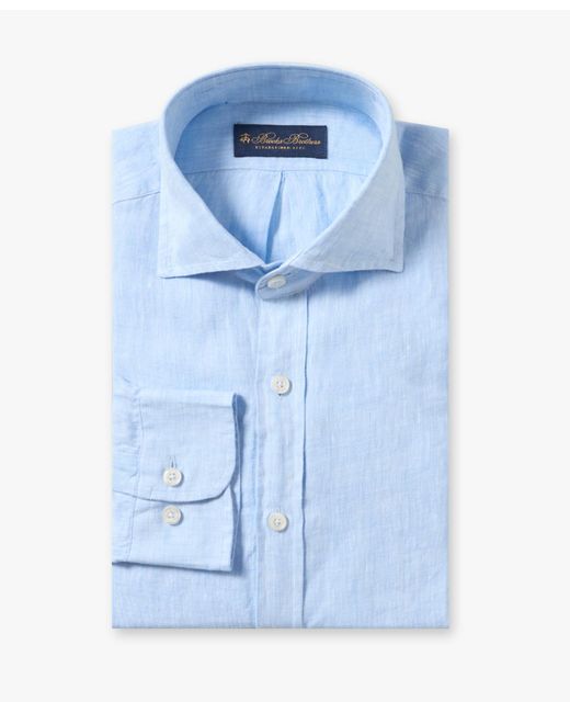Brooks Brothers Hellblaues Freizeithemd Aus Leinen in Blue für Herren