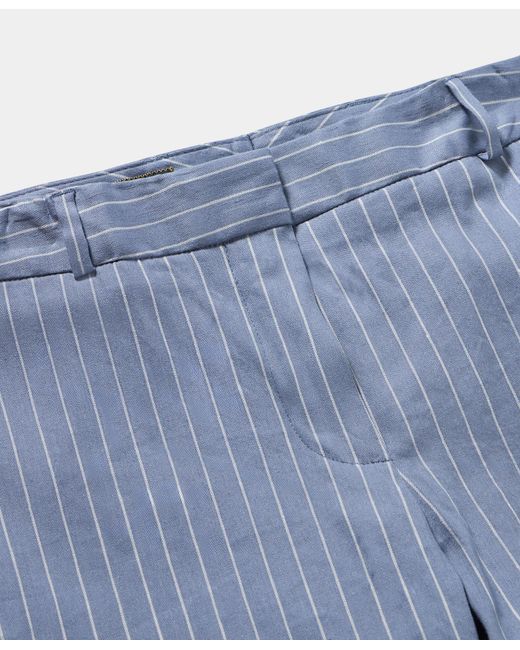 Brooks Brothers Blue Pinstripe Linen Blend Trousers