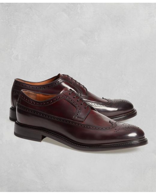 Stylish Mens Brown Cordovan Wingtips with Golden Bahrain Ubuy