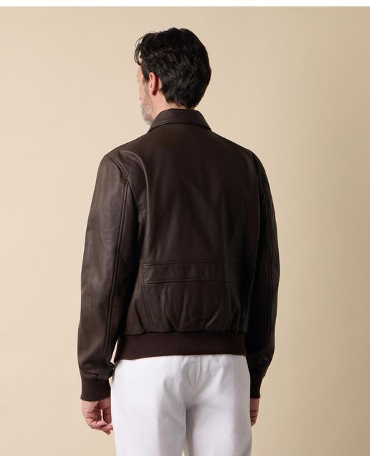 Brooks Brothers Gray Leather Jacket for men
