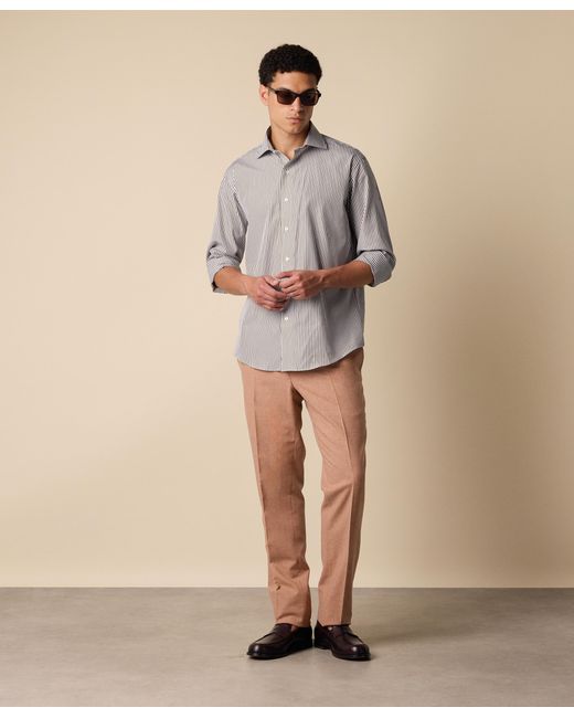 Brooks Brothers Gray Regular Fit Cotton Shirt With English Collar for men