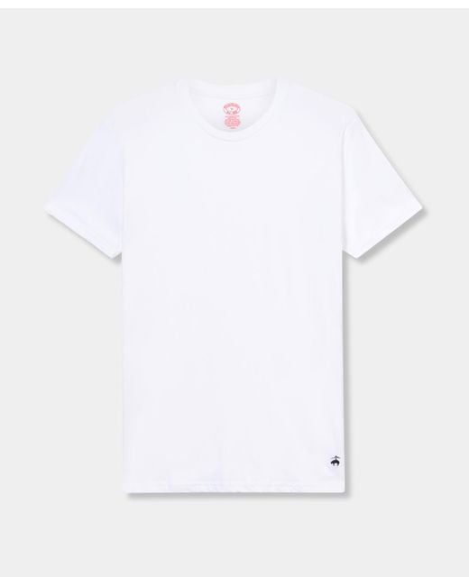 Camiseta De Cuello Redondo En Algodón Brooks Brothers de hombre de color White