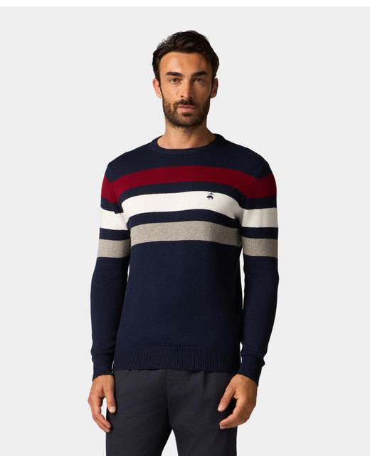Suéter De Algodón Y Cachemira A Rayas Brooks Brothers de hombre de color Blue