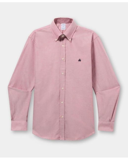 Brooks Brothers Pink Regular Fit Oxford Shirt With Button Down Collar for men