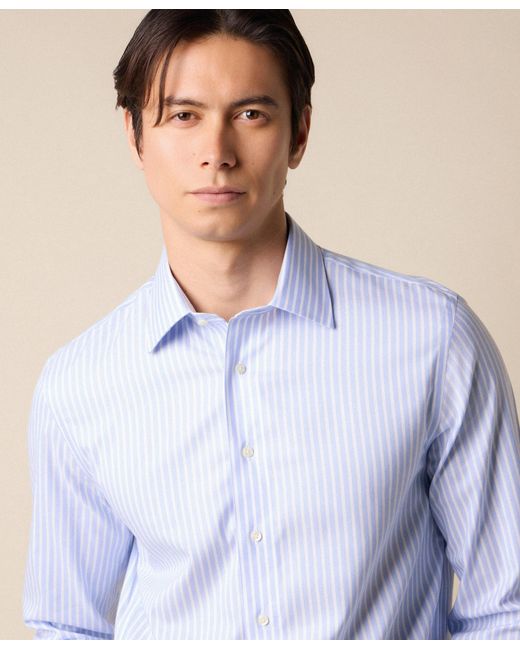 Brooks Brothers Blue Slim Fit Non-Iron Performance Shirt With Ainsley Collar for men
