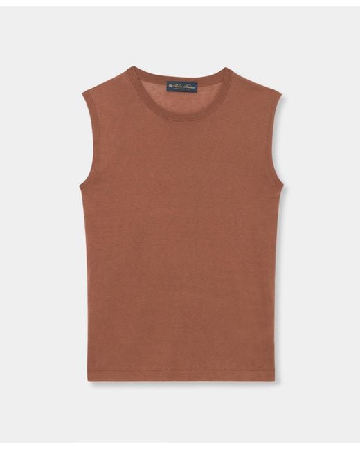Top De Mezcla De Seda Brooks Brothers de color Brown