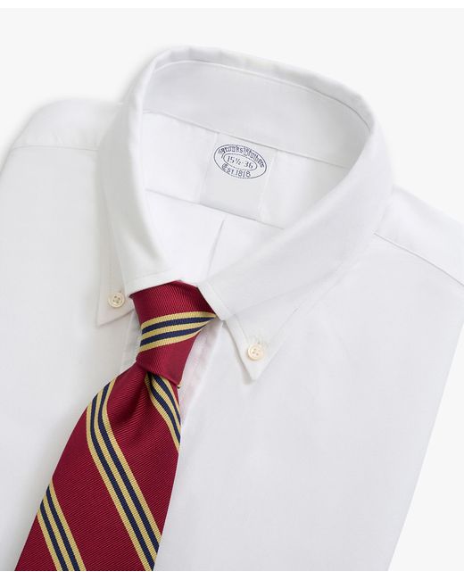 White Regular Fit Oxford Cloth Dress Shirt With Button-down Collar Brooks Brothers de hombre