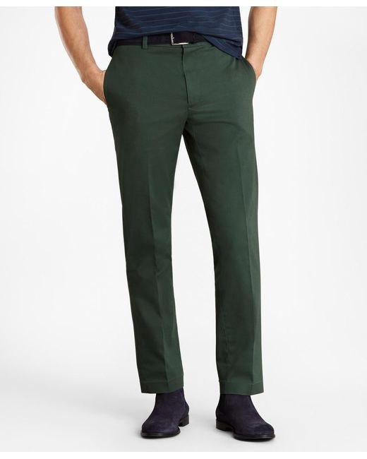 Brooks Brothers Cotton Clark Fit Stretch Advantage Chino Pants in Green ...