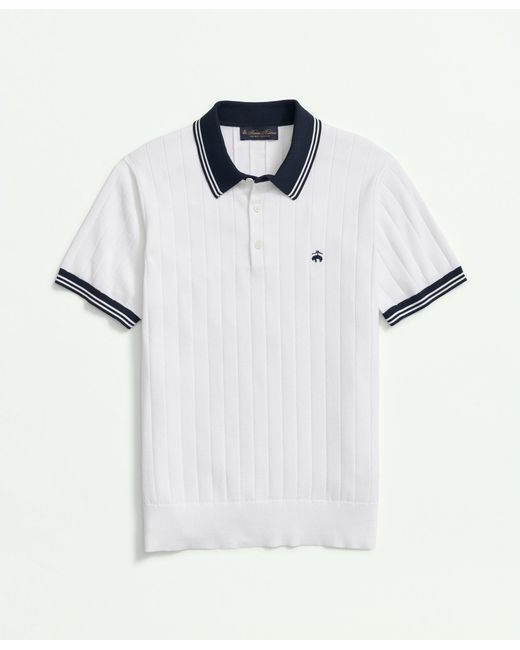 Brooks Brothers White Vintage-inspired Tennis Polo In Supima Cotton for men