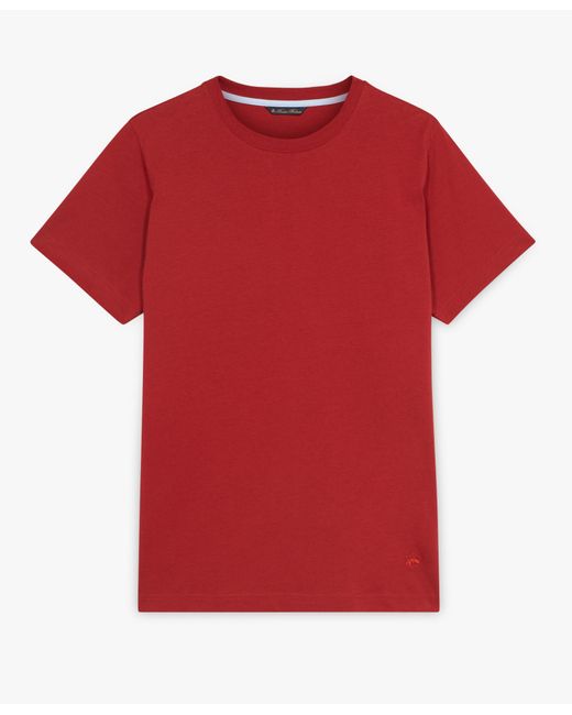 Red Cotton Crewneck T-shirt di Brooks Brothers da Uomo